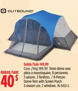 Canadian Tire Outbound 8-Person Dome Tent with Screen Porch offer