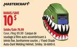 Canadian Tire Mastercraft Fixed-Shade Auto-Dark Welding Helmet, Smiley offer