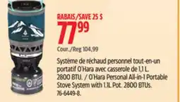 Canadian Tire O'Hara Personal All-in-1 Portable Stove System with 1.1L Pot offer