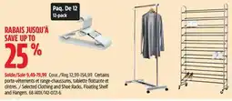 Canadian Tire Selected Clothing and Shoe Racks, Floating Shelf and Hangers offer