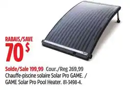 Canadian Tire GAME Solar Pro Pool Heater offer