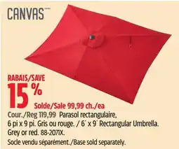 Canadian Tire Canvas 6´ x 9´ Rectangular Umbrella offer