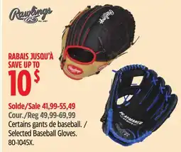 Canadian Tire Rawlings Selected Baseball Gloves offer