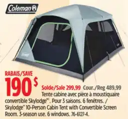 Canadian Tire Coleman Skylodge 10-Person Cabin Tent with Convertible Screen Room offer