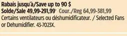 Canadian Tire NOMA Selected Fans or Dehumidifier offer