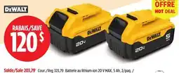 Canadian Tire DEWALT 20V MAX 5Ah Li-Ion Battery, 2-Pk offer