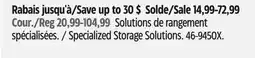 Canadian Tire Mastercraft Specialized Storage Solutions offer