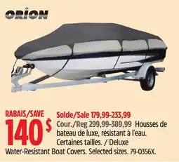 Canadian Tire Orion Deluxe Water-Resistant Boat Covers offer