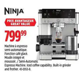 Canadian Tire NINJA Semi-Automatic Espresso Machine offer
