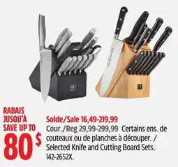 Canadian Tire Selected Knife and Cutting Board Sets offer