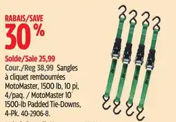 Canadian Tire MotoMaster 10´ 1500-lb Padded Tie-Downs, 4-Pk offer