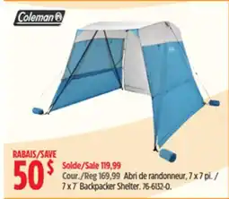 Canadian Tire Coleman 7 x 7´ Backpacker Shelter offer