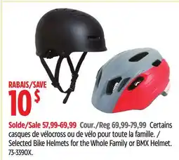 Canadian Tire Selected Bike Helmets for the Whole Family or BMX Helmet offer