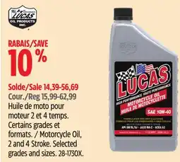 Canadian Tire Lucas Motorcycle Oil, 2 and 4 Stroke offer