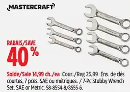 Canadian Tire Mastercraft 7-Pc Stubby Wrench Set offer