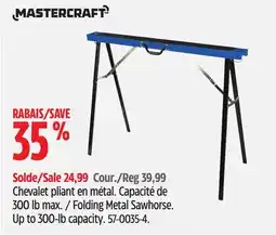 Canadian Tire MASTERCRAFT Folding Metal Sawhorse. Up to 300-lb capacity offer