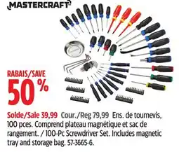 Canadian Tire MASTERCRAFT 100-Pc Screwdriver Set offer