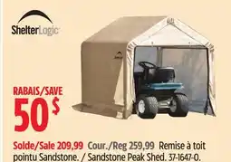 Canadian Tire ShelterLogic Sandstone Peak Shed offer