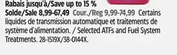 Canadian Tire Mobil Selected ATFs and Fuel System Treatments offer
