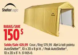 Canadian Tire Shelter Logic Peak AutoShelter , 10 x 20 x 8´ h offer