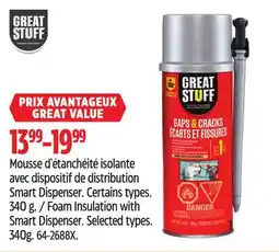 Canadian Tire Great Stuff Foam Insulation with Smart Dispenser offer