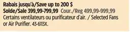 Canadian Tire Dyson Selected Fans or Air Purifier offer