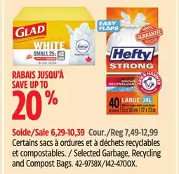 Canadian Tire Glad Selected Garbage, Recycling and Compost Bags offer
