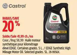 Canadian Tire Castrol EDGE Synthetic High Mileage Motor Oil offer