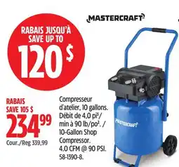 Canadian Tire Mastercraft 10-Gallon Shop Compressor offer
