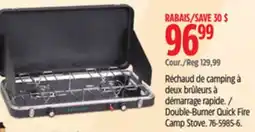 Canadian Tire Woods Double-Burner Quick Fire Camp Stove offer