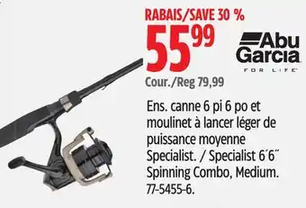 Canadian Tire Abu Garcia Specialist 6´6˝ Spinning Combo offer