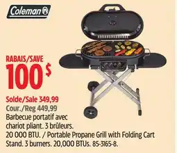 Canadian Tire Coleman Portable Propane Grill with Folding Cart Stand offer