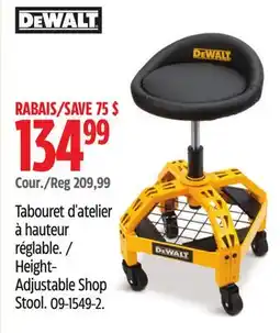 Canadian Tire Dewalt Height- Adjustable Shop Stool offer