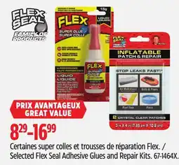 Canadian Tire Selected Flex Seal Adhesive Glues and Repair Kits offer