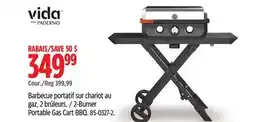 Canadian Tire Vida by PADERNO 2-Burner Portable Gas Cart BBQ offer