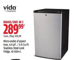 Canadian Tire Vida 4.4 Cu-Ft Stainless-Steel Look Fridge offer