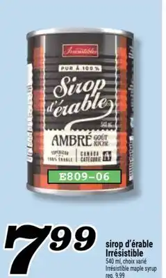 Marché Richelieu SIROP D'ÉRABLE IRRÉSISTIBLE | IRRÉSISTIBLE MAPLE SYRUP offer