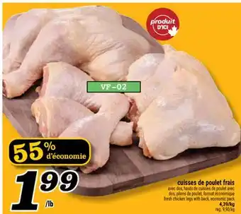 Marché Richelieu CUISSES DE POULET FRAIS | FRESH CHICKEN LEGS WITH BACK, ECONOMIC PACK offer