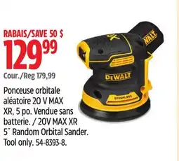 Canadian Tire Dewalt 20V MAX XR 5˝ Random Orbital Sander offer
