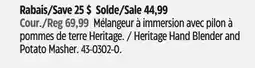 Canadian Tire Heritage Hand Blender and Potato Masher offer