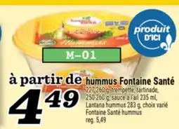 Marché Richelieu HUMMUS FONTAINE SANTÉ | FONTAINE SANTÉ HUMMUS offer