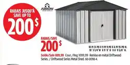 Canadian Tire Arrow Driftwood Series Metal Shed offer