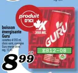 Marché Richelieu BOISSON ÉNERGISANTE GURU | GURU ENERGY DRINK offer
