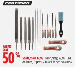 Canadian Tire Certified 17-Pc File Set offer