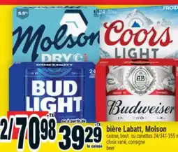 Super C bière Labatt, Molson | beer offer