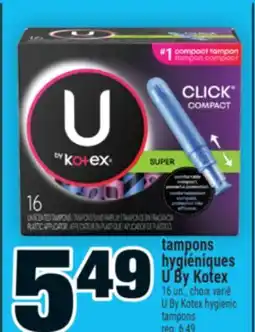 Super C tampons hygiéniques U By Kotex | U By Kotex hygienic tampons offer