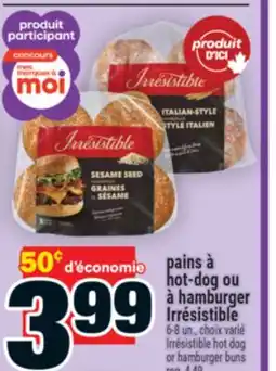 Super C pains à hot-dog ou à hamburger Irrésistible | Irrésistible hot dog or hamburger buns offer