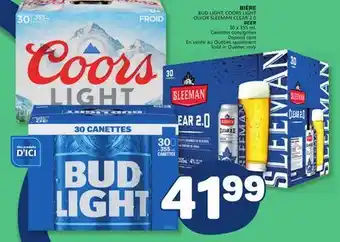 Marché Bonichoix BUD LIGHT, COORS LIGHT OR SLEEMAN CLEAR 2.0 BEER offer