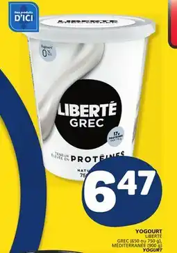 Marché Bonichoix LIBERTÉ GREC (650 or 750 g), MÉDITERRANÉE (900 g) YOGURT offer