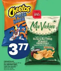Marché Bonichoix MISS VICKIE'S (190 ou 200 g) OU GRIGNOTINES CHEETOS (170 à 285 g) CHIPS OR SNACKS offer